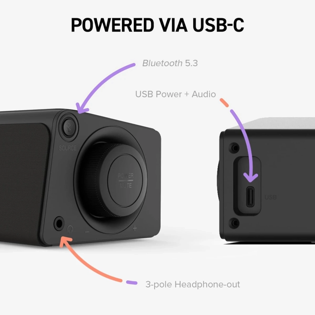 Soundbar Creative Stage SE Mini Compact Under-Monitor مع Bluetooth 5.3 USB Digital Audio للكمبيوتر الشخصي والهاتف المحمول