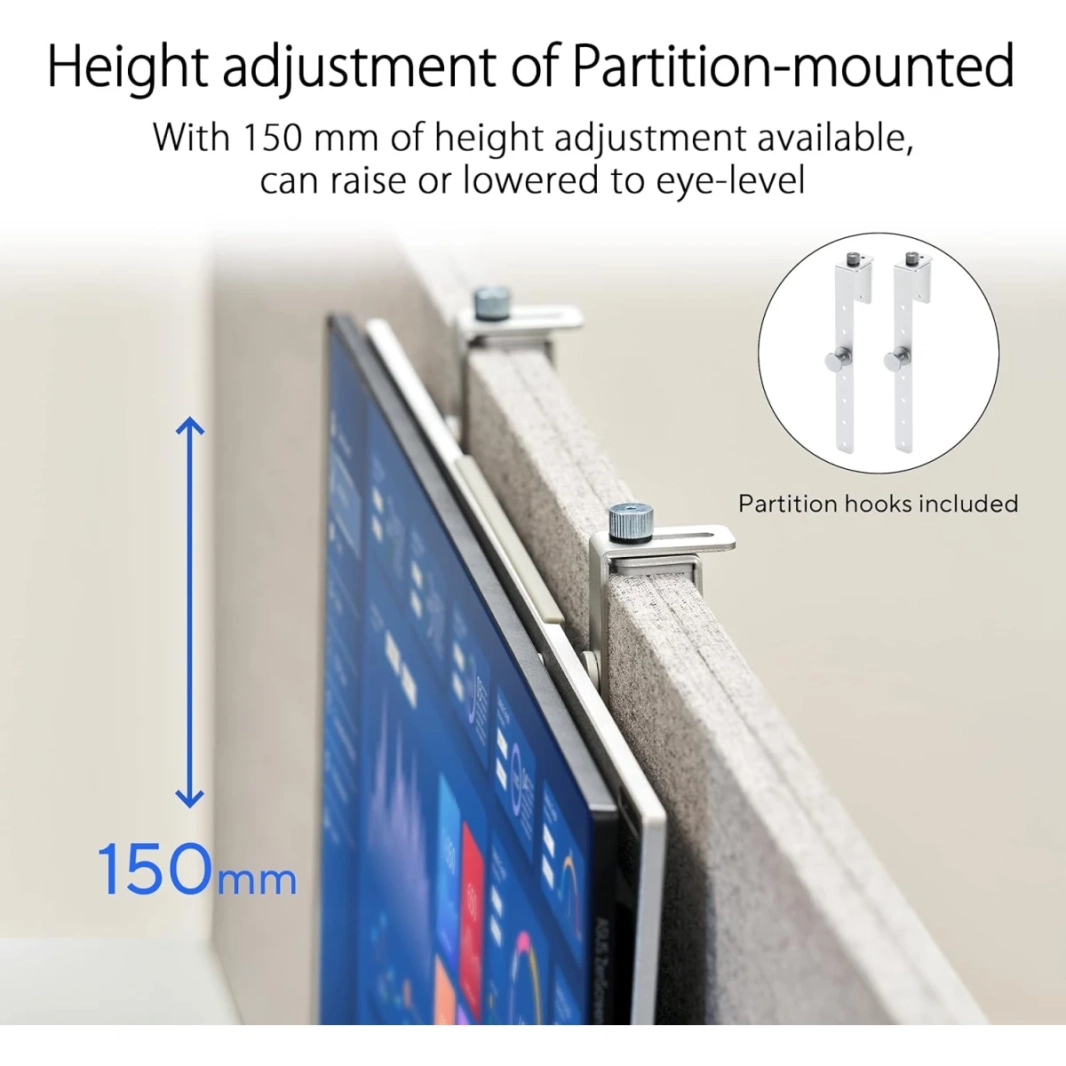 ASUS MB249C Zenscreen 24 "IPS Full HD Portable USB Type-C Multi-Stand Design (Kickstand ، C-Clamp Arm ، Partition Hook ، Carrying Handle) مع مكبرات الصوت