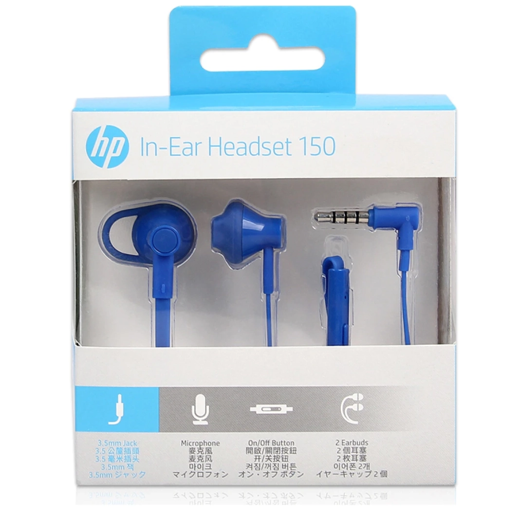 HP Earbuds Black Headset 150  In-ear with Mic - Blue