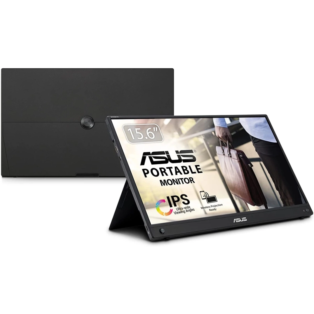 شاشة ASUS ZenScreen Go MB16AWP مقاس 15.6 بوصة IPS Full HD مدمجة وشاشة لاسلكية محمولة للعناية بالعين تدعم iOS وAndroid وWindows