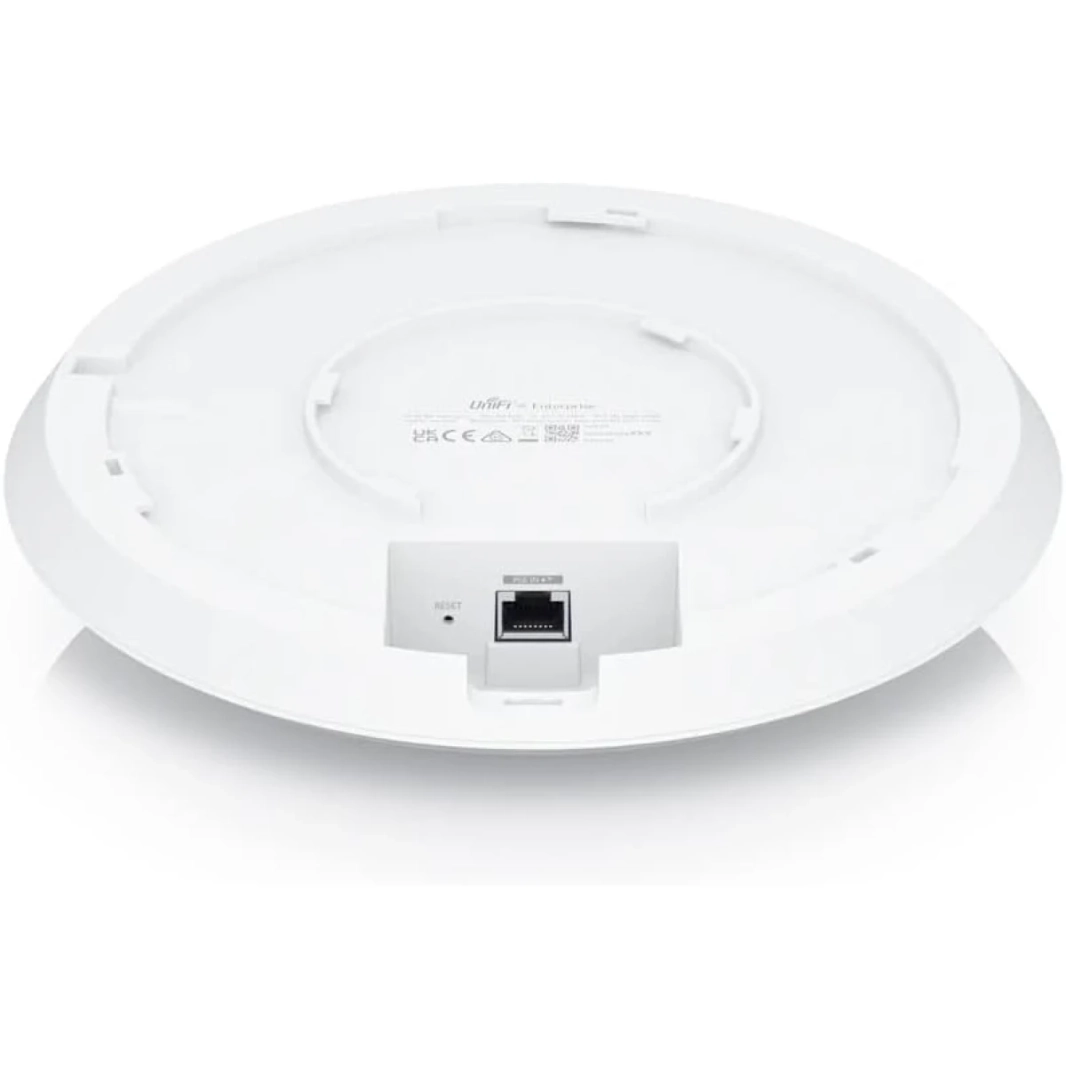 Ubiquiti Networks UniFi U6 Enterprise Wi-Fi 6E نقطة وصول ثلاثية النطاق تصل إلى 10.2 جيجابت/ثانية إنتاجية 2.5 جيجا إيثرنت PoE+ منفذ تثبيت على الحائط/السقف