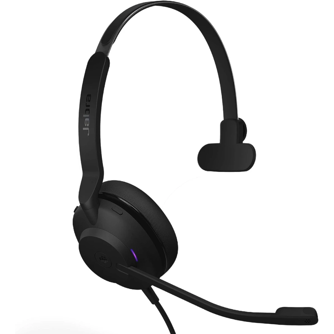 Jabra Evolve2 30 مللي ثانية سلكية USB-C MONO سماعة الهاتف المحمولة خفيفة الوزن مع 2 ميكروفونات مدمجة طوال اليوم عزل وعزل الضوضاء