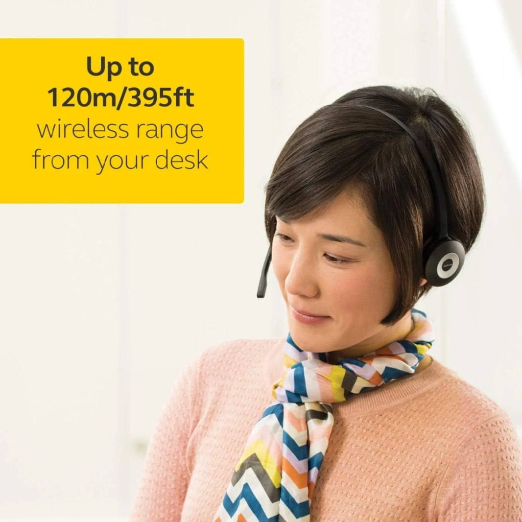 Jabra Pro 930 Duo MS DECT Wireless On-Ear Stereo Headset Skype For Business Certified with Noise-Cancellation and All-day Battery