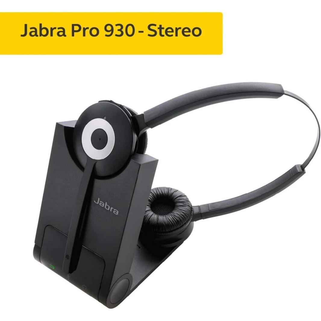 Jabra Pro 930 Duo MS DECT Wireless On-Ear Stereo Headset Skype For Business Certified with Noise-Cancellation and All-day Battery