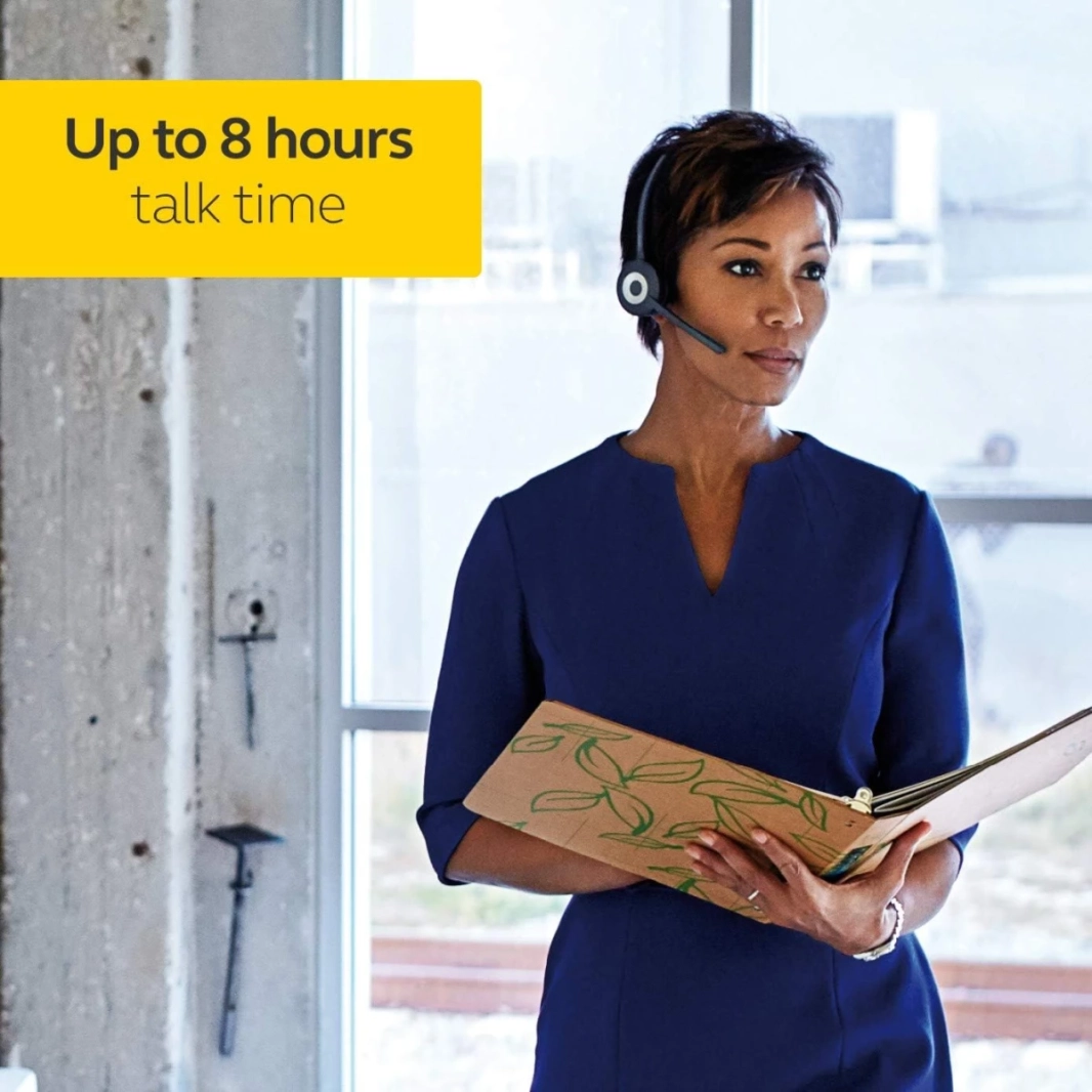 Jabra Pro 930 Duo MS DECT Wireless On-Ear Stereo Headset Skype For Business Certified with Noise-Cancellation and All-day Battery