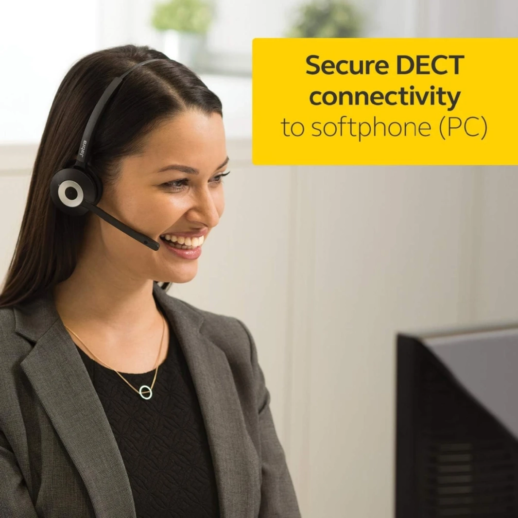 Jabra Pro 930 Duo MS DECT Wireless On-Ear Stereo Headset Skype For Business Certified with Noise-Cancellation and All-day Battery