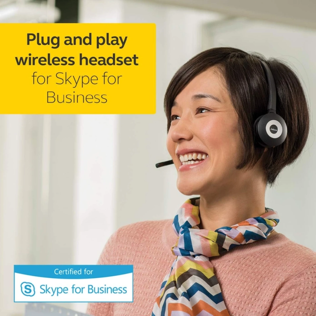 Jabra Pro 930 Duo MS DECT Wireless On-Ear Stereo Headset Skype For Business Certified with Noise-Cancellation and All-day Battery
