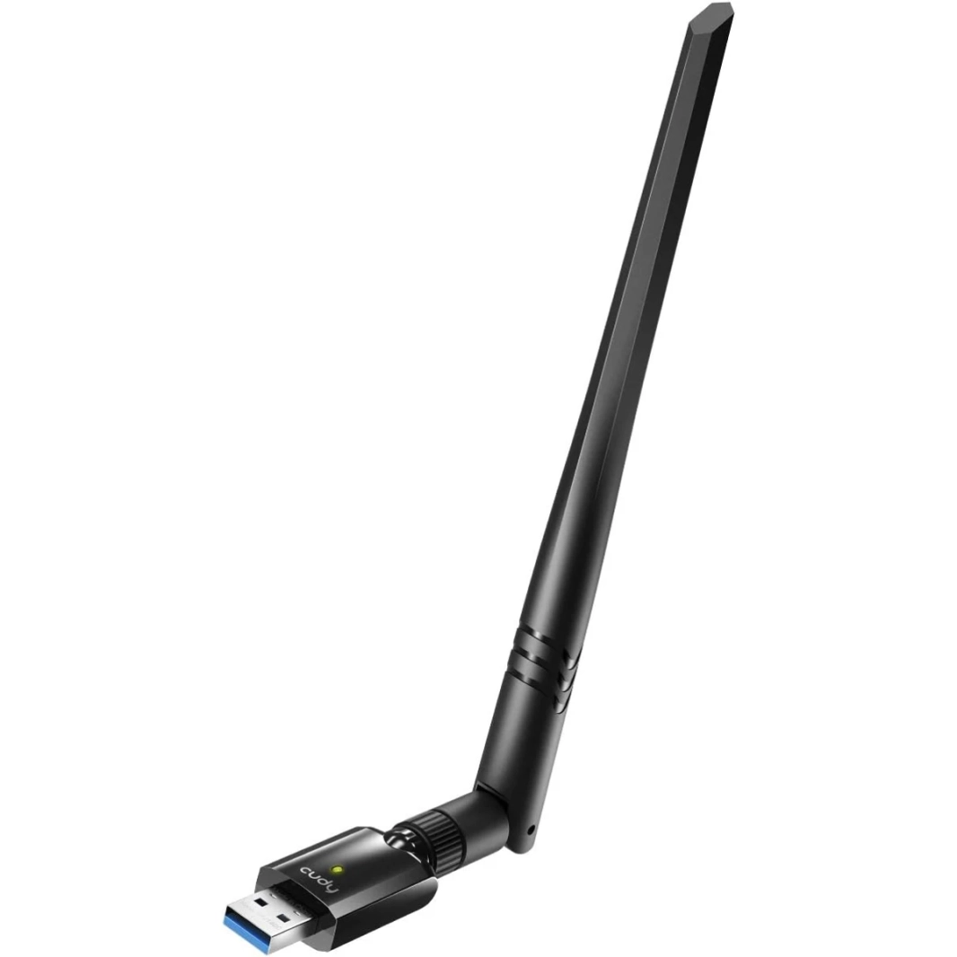 Cudy WU1400 AC1300 Mbps USB 3.0 ثنائي النطاق WiFi محول 400Mbps + 867Mbps 5Ghz و 2.4Ghz 5dBi هوائي عالي الكسب لنظام التشغيل Windows & Mac