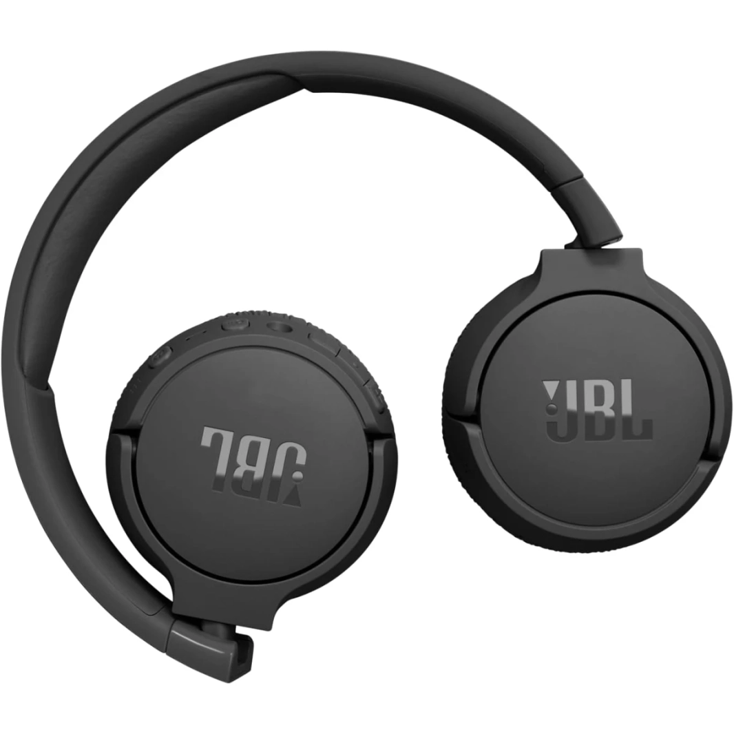 JBL Tune 670nc إلغاء الضوضاء التكيفية مع اللاسلكي المحيط الذكي يصل إلى 70 ساعة سرعة عمر البطارية شحنة خفيفة الوزن مريحة وقابلة للطي - أسود
