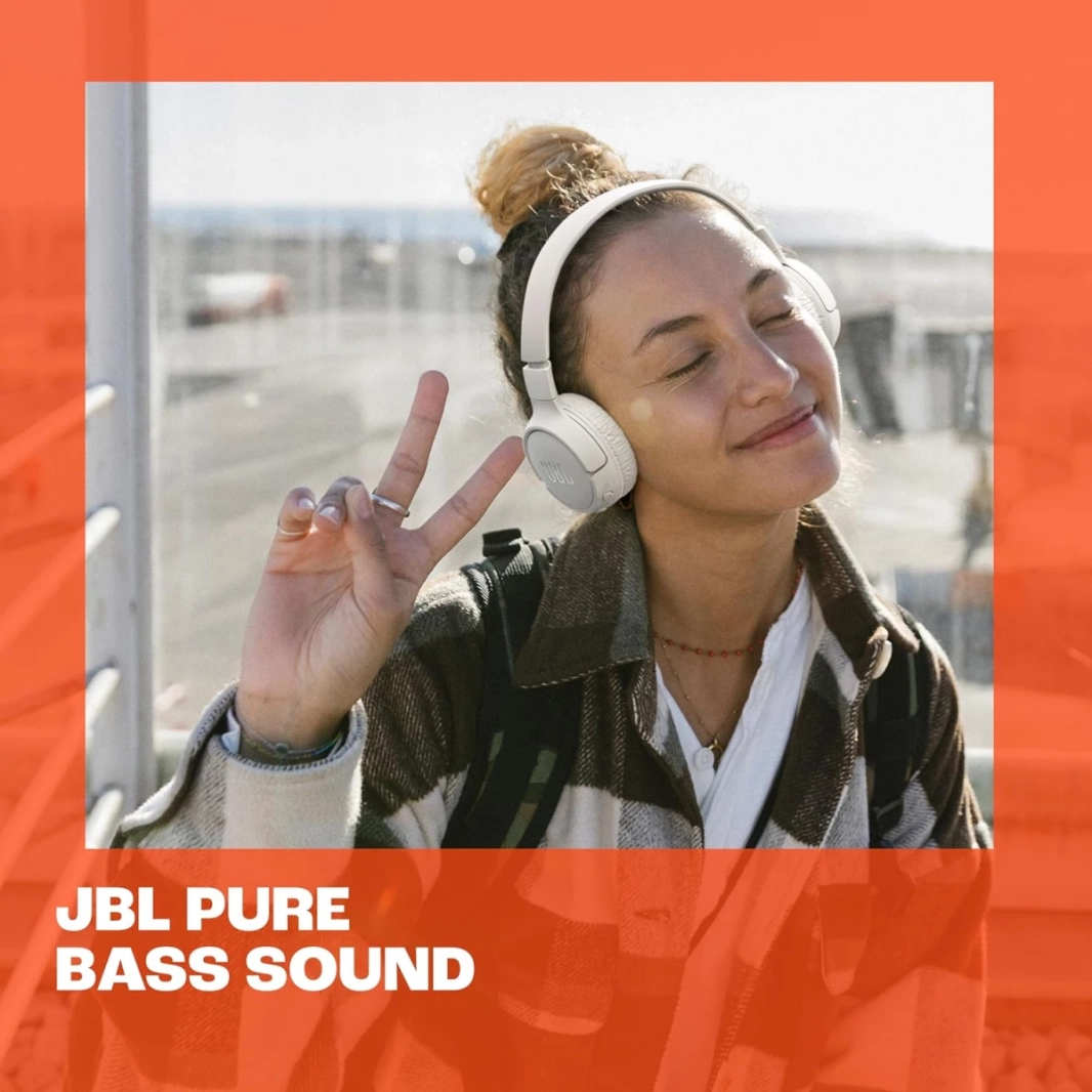 JBL Tune 670nc إلغاء الضوضاء التكيفية مع اللاسلكي المحيط الذكي يصل إلى 70 ساعة سرعة عمر البطارية شحنة خفيفة الوزن مريحة وقابلة للطي - أسود