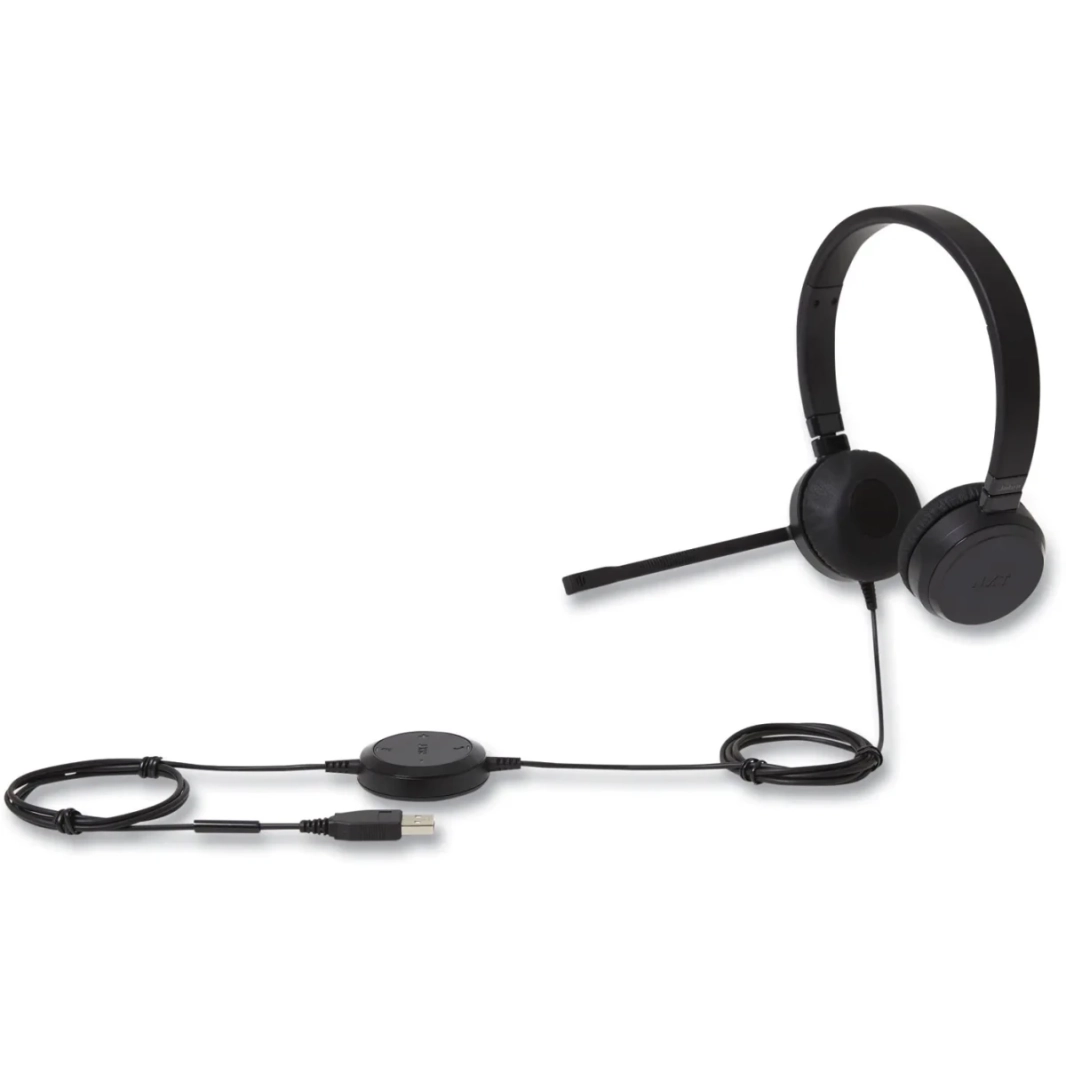 NXT Technologies UC-2000 سماعة الرأس السلكية فوق الرأس مع ميكروفون Microphone USB في خط PC/MAC/MAC/محمول-أسود