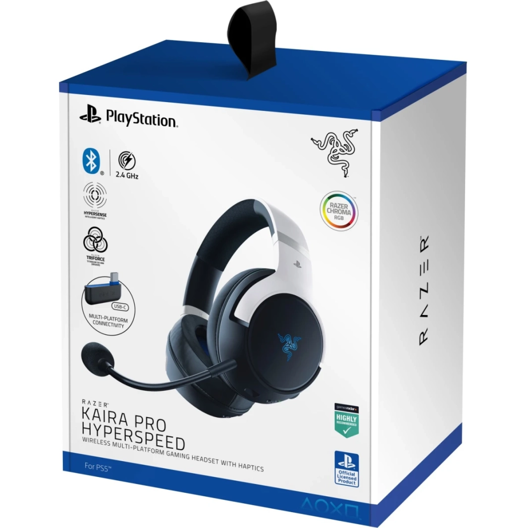 Razer Kaira Pro Hyperspeed Wireless / Bluetooth w / Haptics Titanium 50mm برامج تشغيل هجينة Miclow Prootly Bluetooth3
