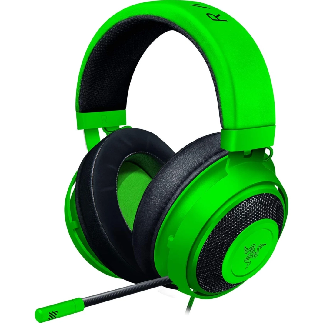 Razer Kraken Cross-Platform Wired  50mm Drivers Unidirectional Microphone 3.5 mm Cable with in-line Controls - - Green