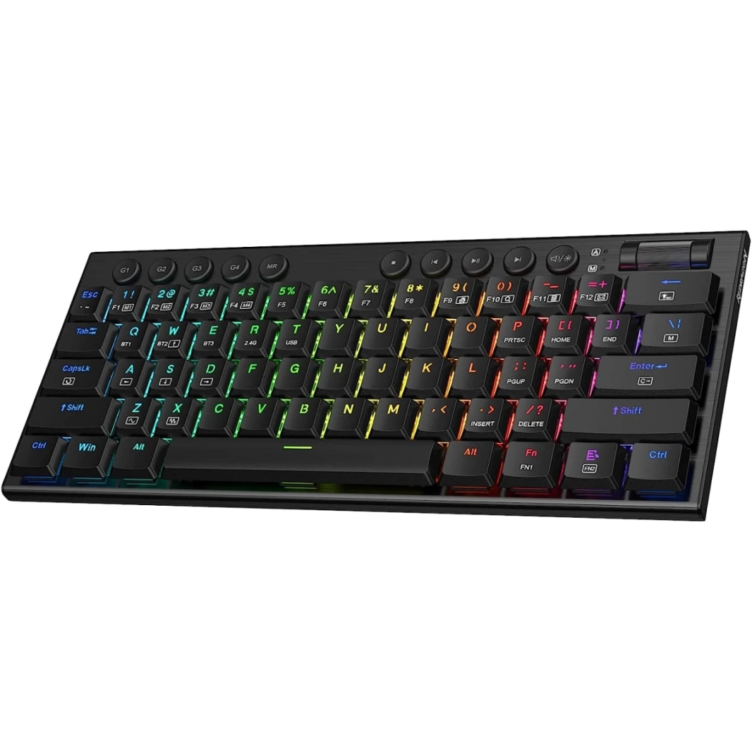 Redragon K632 MINI PRO 60% 3-Mode Connection RGB ميكانيكية رفيعة للغاية ومنخفضة مع اتصال بدون تأخير تحكم مخصص في الوسائط - مفتاح أحمر