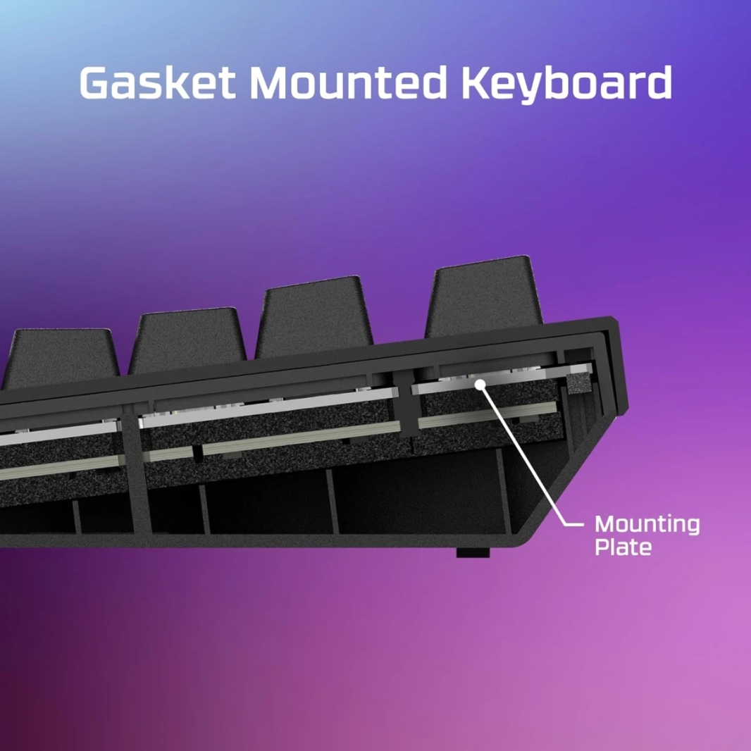 HyperX Alloy Rise Mechanical Ultra-Customizable Hot-Swappable Switches Ambient Light Sensor Gasket Mounted Linear Switches Arabic / English Layout