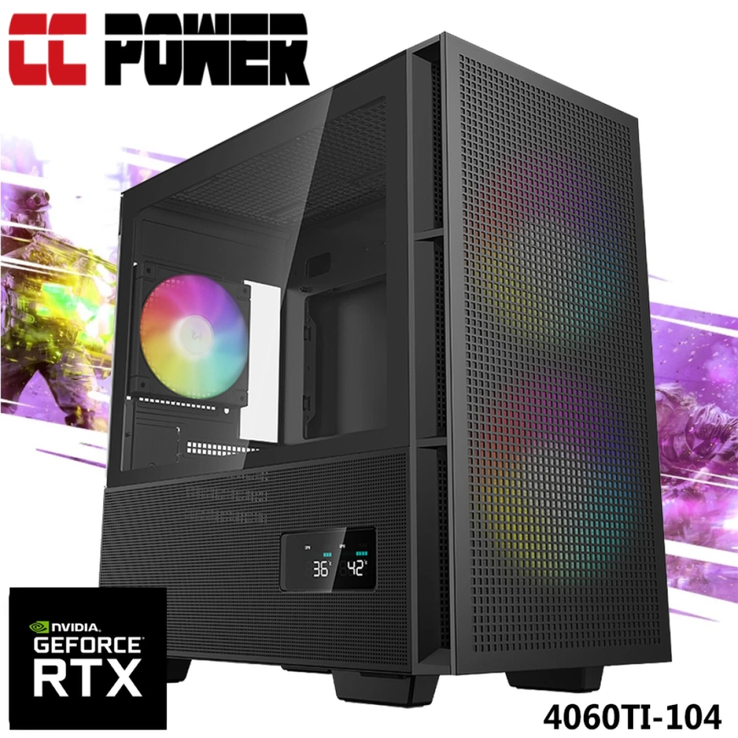 CC Power 4060TI-104 Gaming PC 5GEN AMD RYZEN 7 5700X3D 8 CORES W/ RTX 4060TI 8GB DDR6 & ADVANT