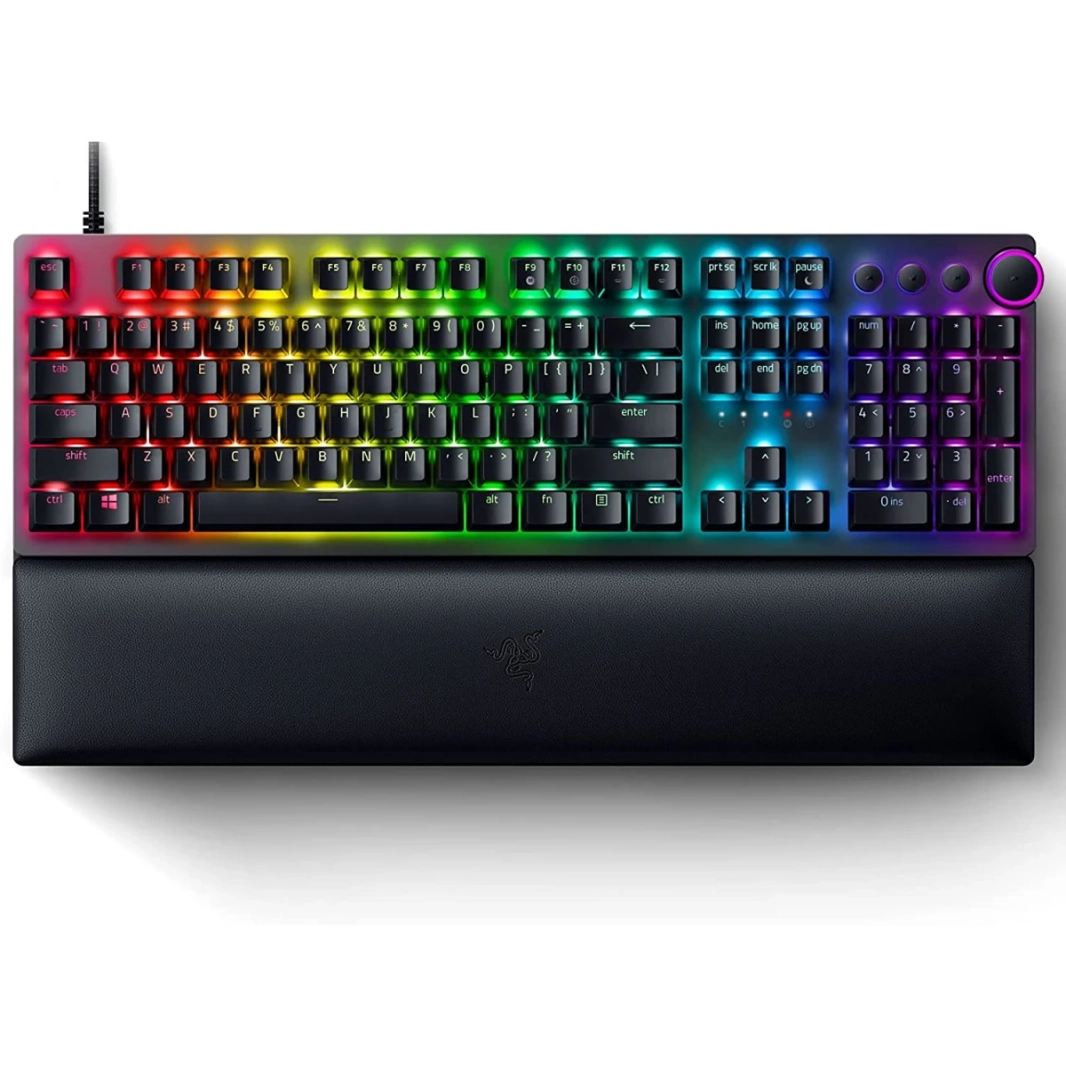 Razer Huntsman V2 Optical أسرع مفاتيح بصرية قابلة للنقر - مسند معصم مريح