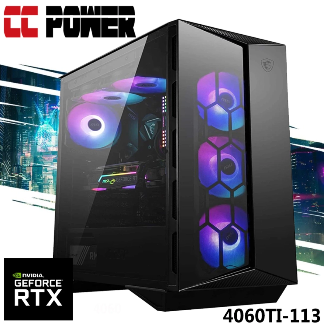 CC Power 4060TI-113 Gaming PC 7GEN AMD RYZEN 9 12 CORES W/ NVIDIA RTX 4060TI 8GB & LIPER
