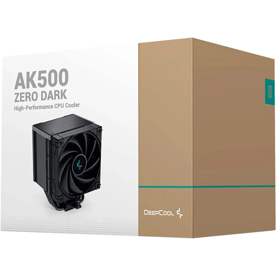 DeepCool AK500 ZERO DARK وحدة المعالجة المركزية مبرد الهواء 240 وات TDP غرفة تبريد عملاقة سمك 90 مم مع 5 أنابيب حرارة نحاسية تقنية BBHT مروحة 120 مم PWM لـ AMD وIntel