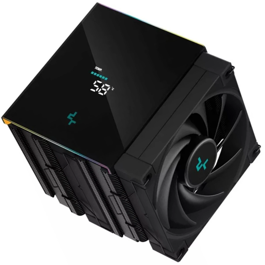 DeepCool AK620 Digital CPU Air Cooler Mighty 260w TDP 6 Copper Heat Pipes Dual-Tower CPU Cooler w/ ARGB LED Strip & Digital Screen Displays