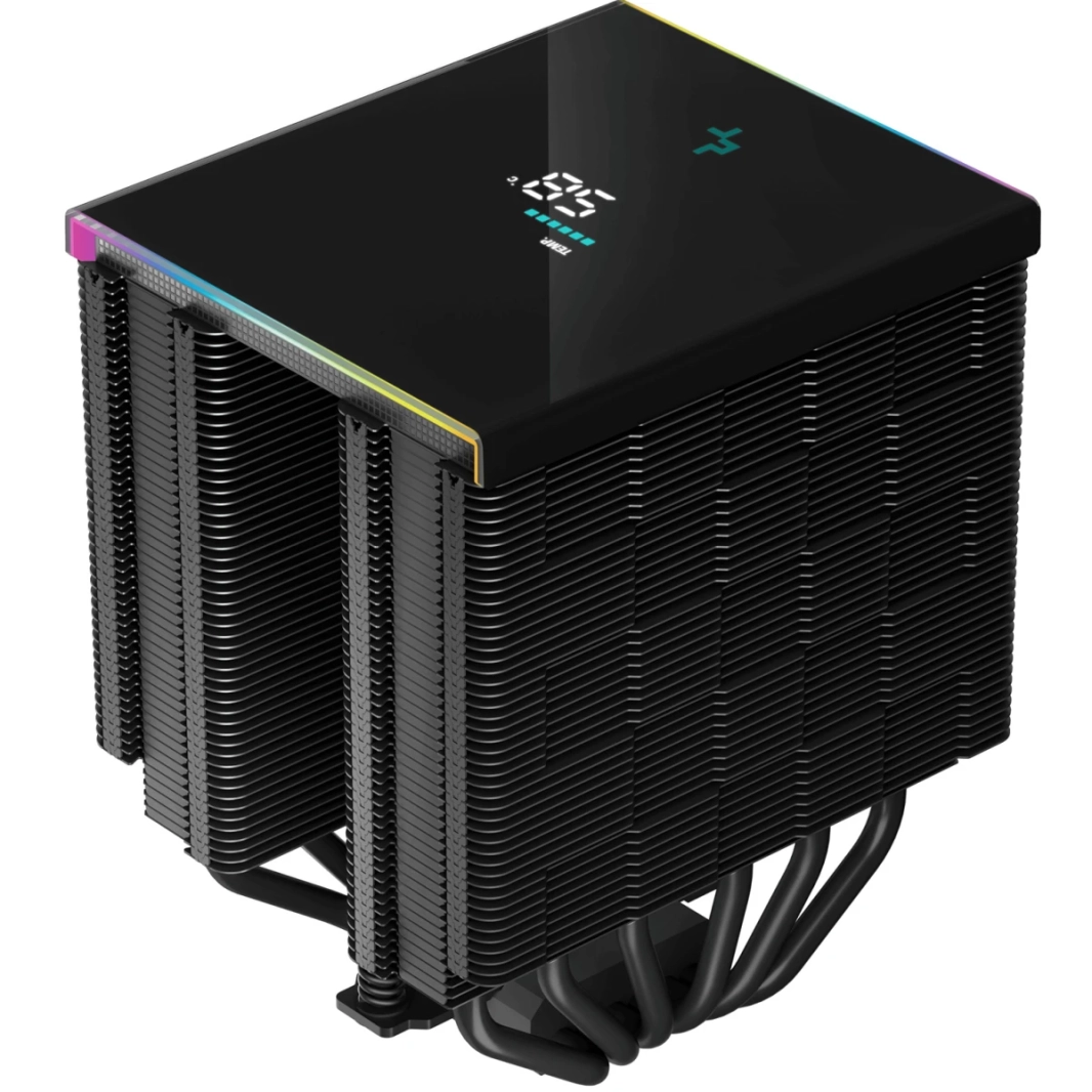 DeepCool AK620 Digital CPU Air Cooler Mighty 260w TDP 6 Copper Heat Pipes Dual-Tower CPU Cooler w/ ARGB LED Strip & Digital Screen Displays