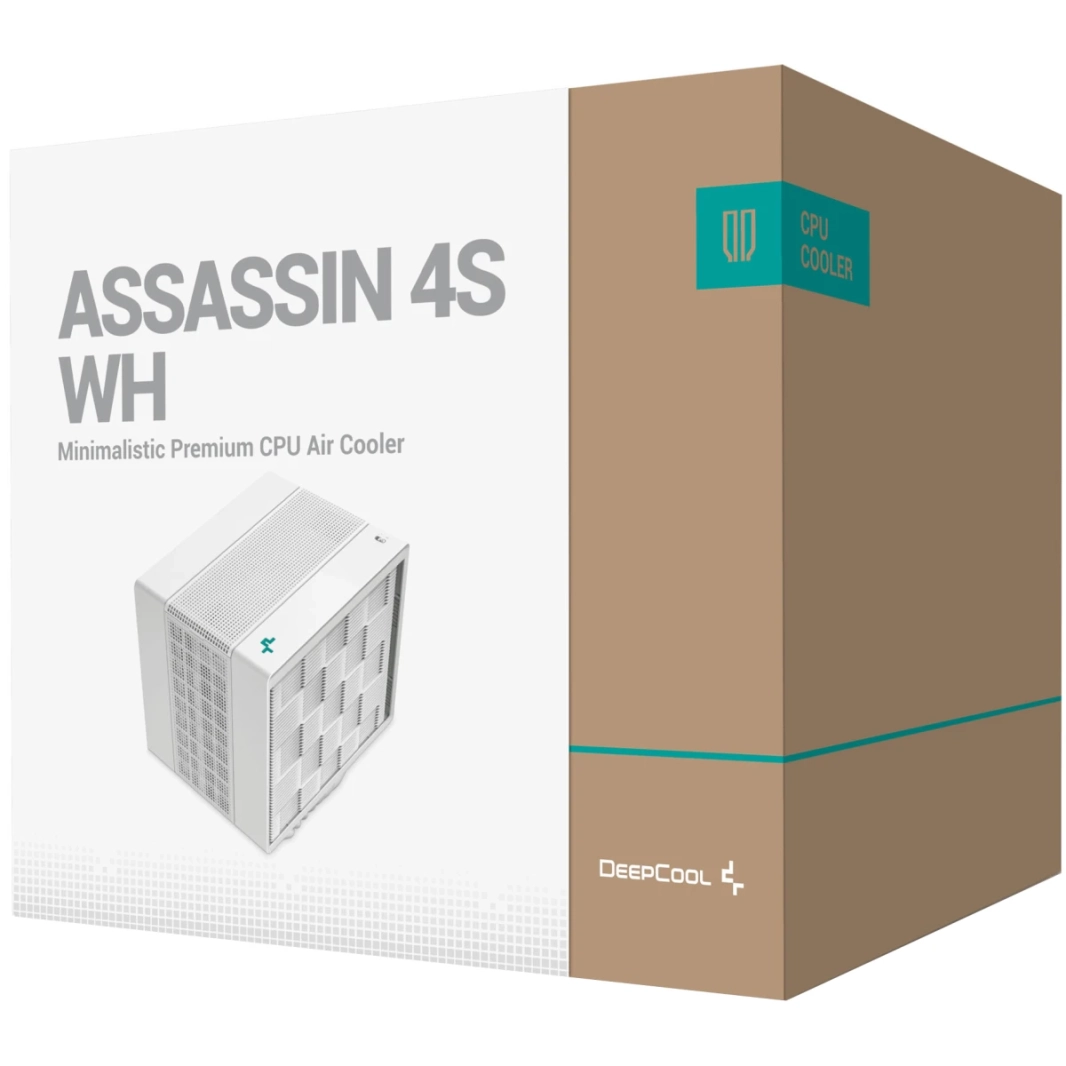 DeepCool ASSASSIN 4S Premium CPU Air CoolerDual-Tower Single Center 140mm FDB Fan 7 Copper Heat Pipes Quiet/Peformance Mode Switch - White