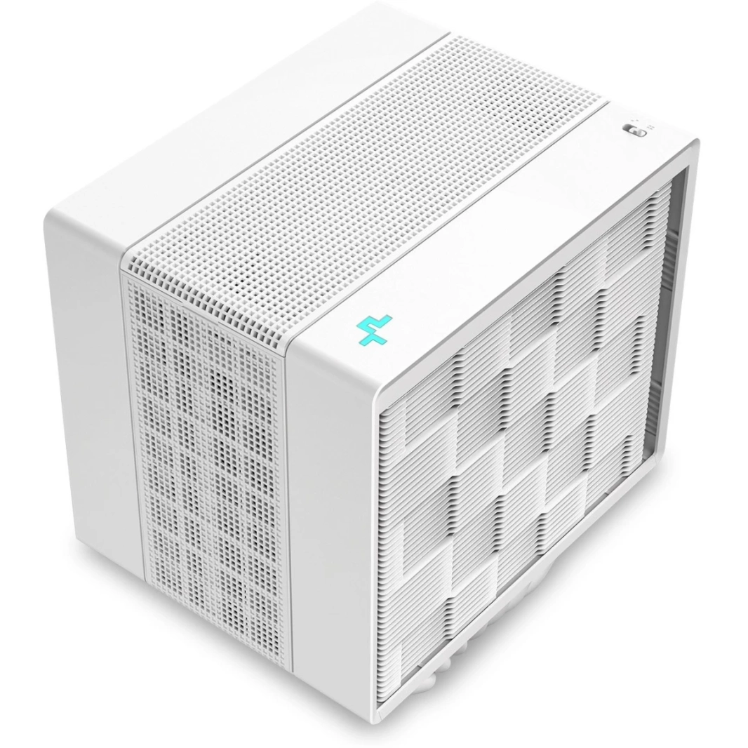 DeepCool ASSASSIN 4S Premium CPU مبرد هواء ثنائي البرج مركزي 140 مم مروحة FDB 7 أنابيب حرارة نحاسية هادئة / مفتاح وضع الأداء - أبيض