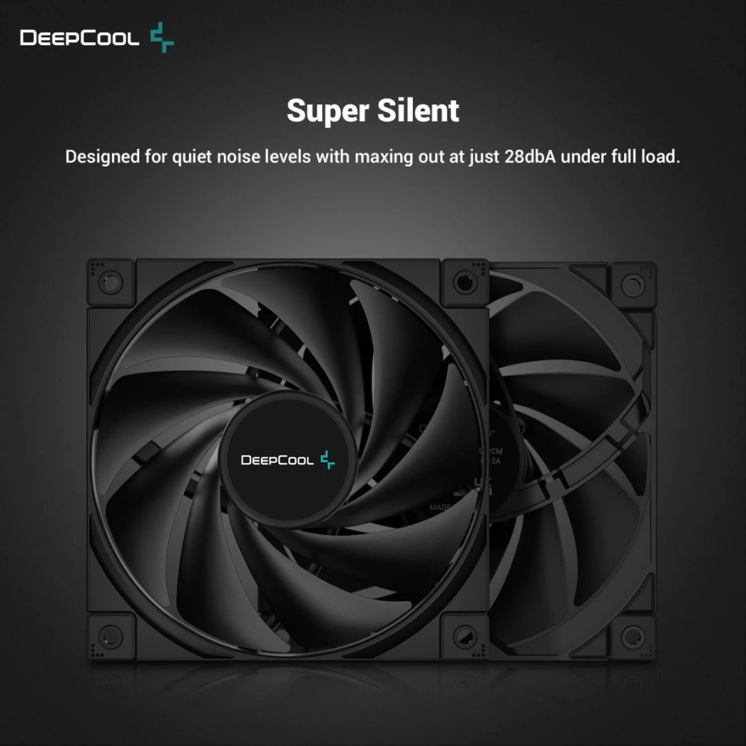 DeepCool FK120 3x 120mm 1850RPM 69CFM 4-Pin PWM عالي الأداء للحافظات ومبردات وحدة المعالجة المركزية - أسود