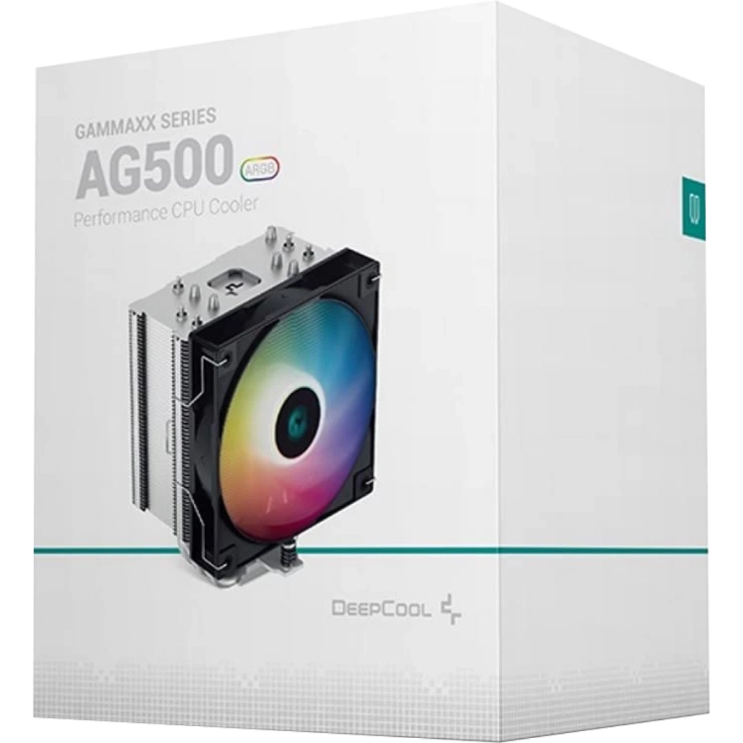DeepCool GAMMAXX AG500 ARGB CPU مبرد الهواء 240 وات TDP 120 مم ARGB PWM Fan 1850 دورة في الدقيقة ضوضاء هادئة لـ AMD وIntel