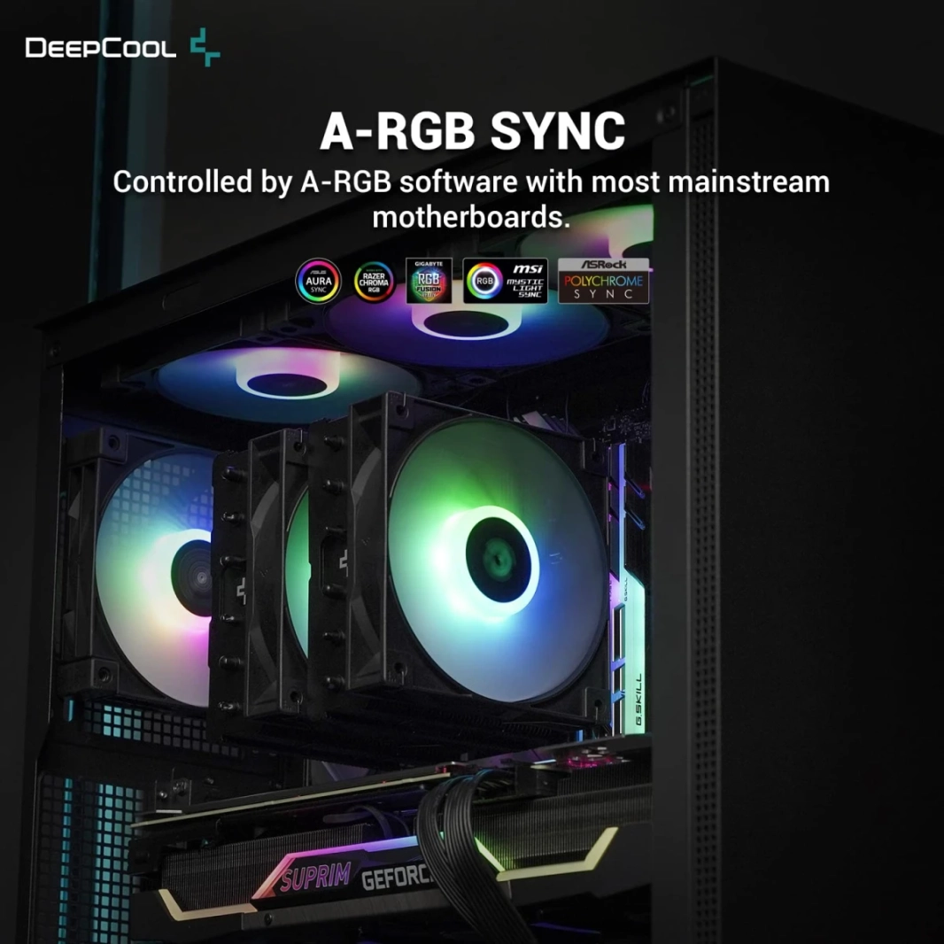 DeepCool GAMMAXX AG620 BK ARGB وحدة المعالجة المركزية مبرد الهواء مايتي 260 وات TDP 6 قطع أنابيب حرارة نحاسية ARGB مزامنة مع مروحة 120 مم PWM
