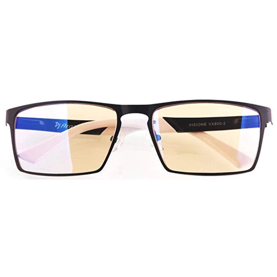 نظارات الكمبيوتر Arozzi Visione VX-800 تحمي عينيك من الضوء الأزرق الصادر من شاشتك وتساعد على تقليل وجع العين - أسود