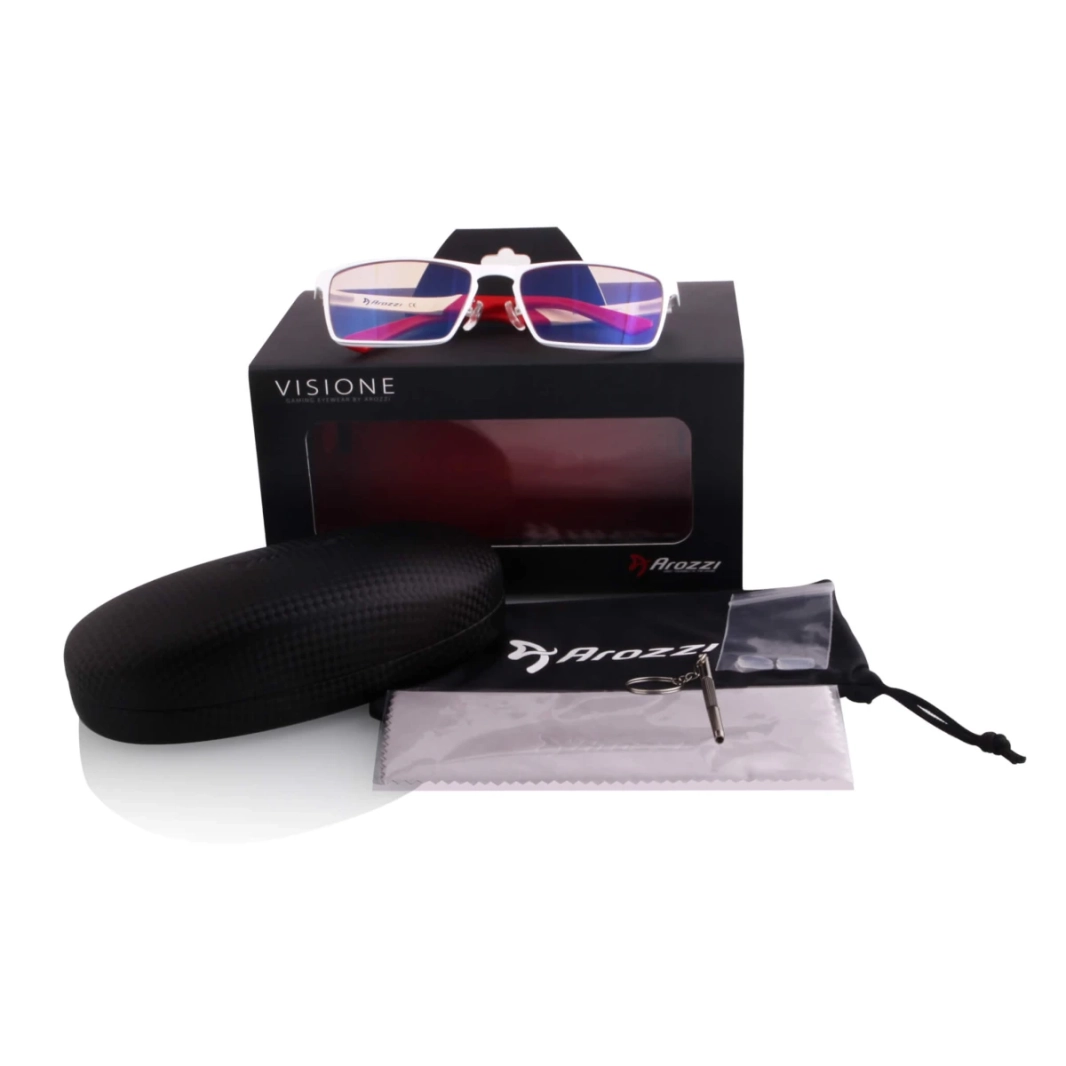 نظارات الكمبيوتر Arozzi Visione VX-800 تحمي عينيك من الضوء الأزرق الصادر من شاشتك وتساعد على تقليل وجع العين - أسود