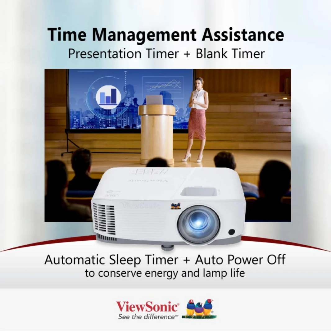 جهاز عرض الأعمال ViewSonic PA503SE SVGA بقوة 4000 لومن ومكبر صوت عمودي وعمر مصباح 15000 ساعة وصورة عرض 300 بوصة