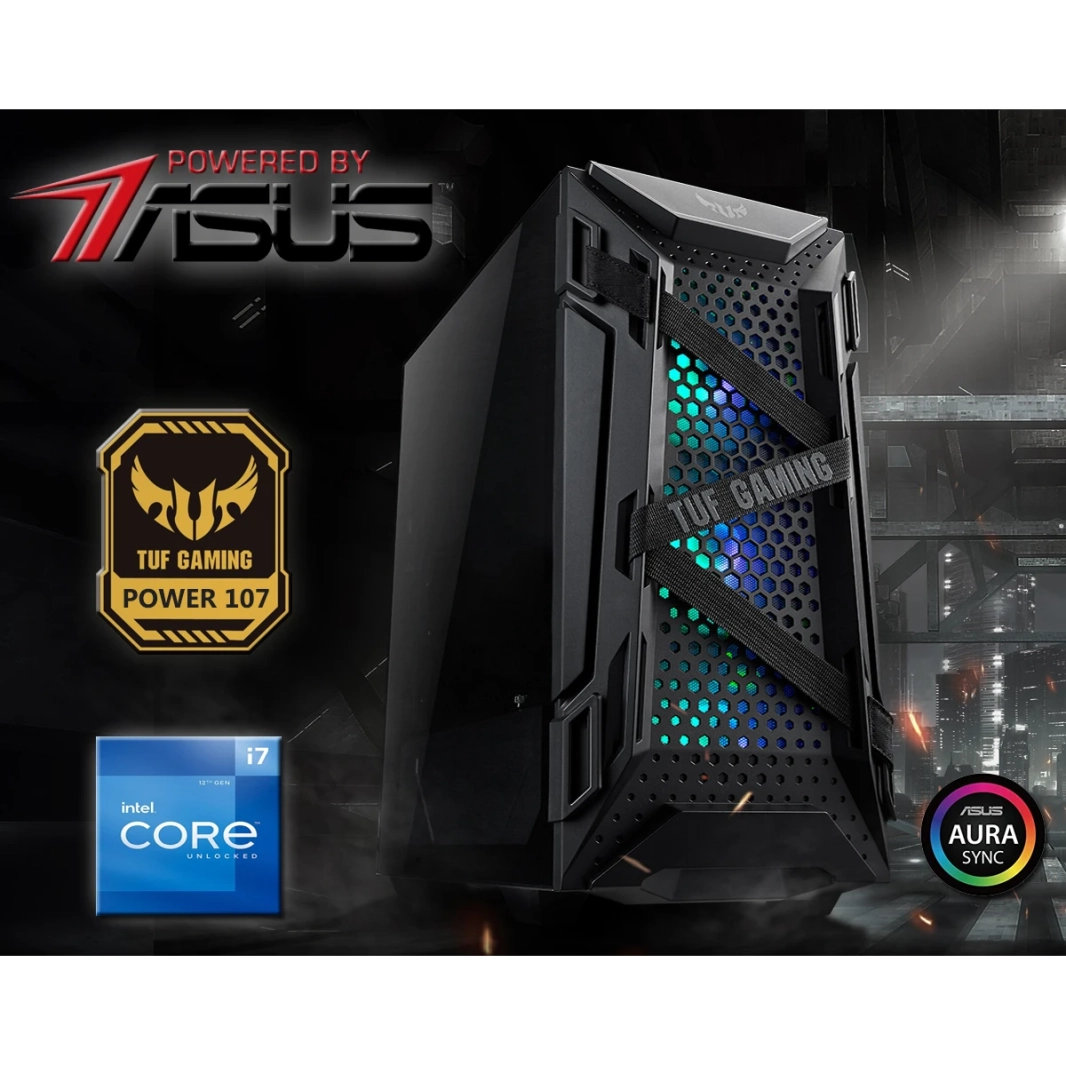 POWER BY ASUS POWER 107 Performance Gaming PC w/ 12Gen Core i7 12-Cores w/ Optional Graphic & Advance Cooling