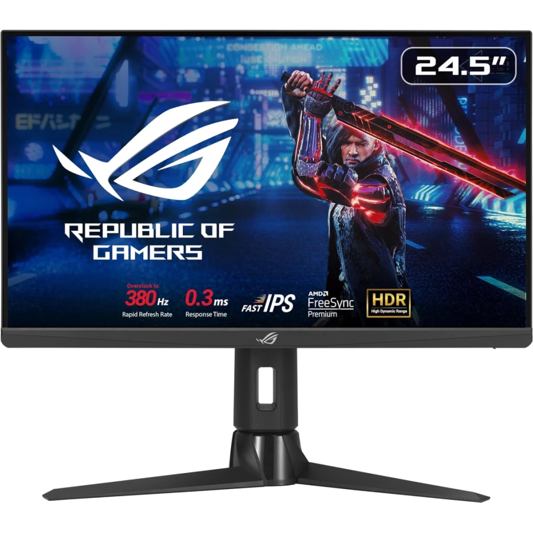 ASUS ROG Strix XG259QN Fast IPS 25" 380Hz 0.3ms HDR 400 Esports FreeSync Premium ELMB Sync Adjustable Stand