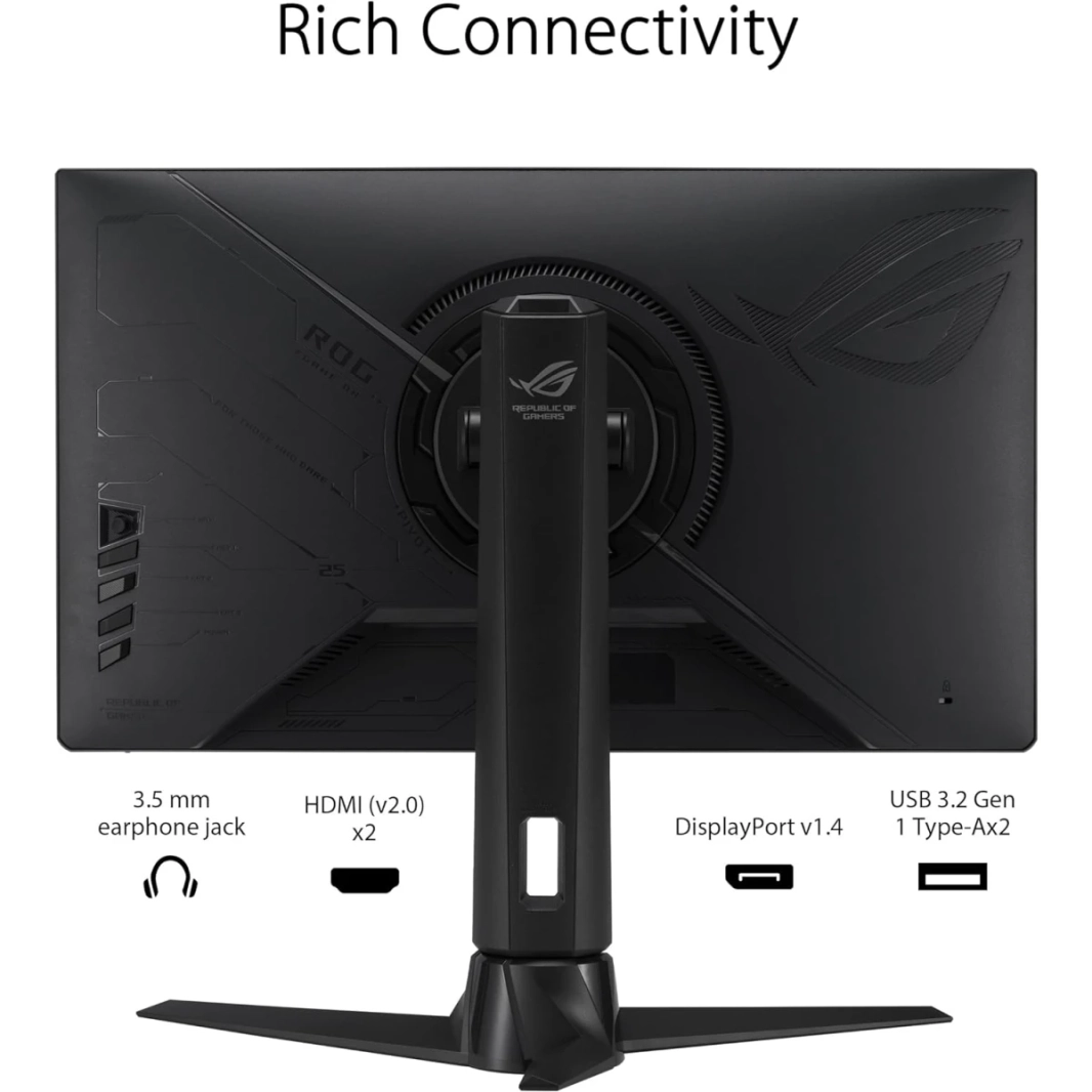 ASUS ROG Strix XG259QN IPS السريع 25 "380Hz 0.3ms HDR 400 Esports FreeSync Premium ELMB Sync Stand قابل للتعديل