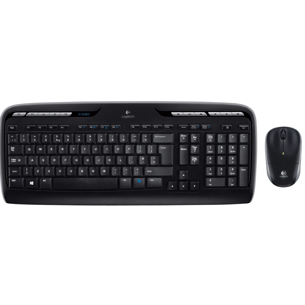 Logitech MK330 لوحة المفاتيح اللاسلكية وسرد الماوس (أسود)