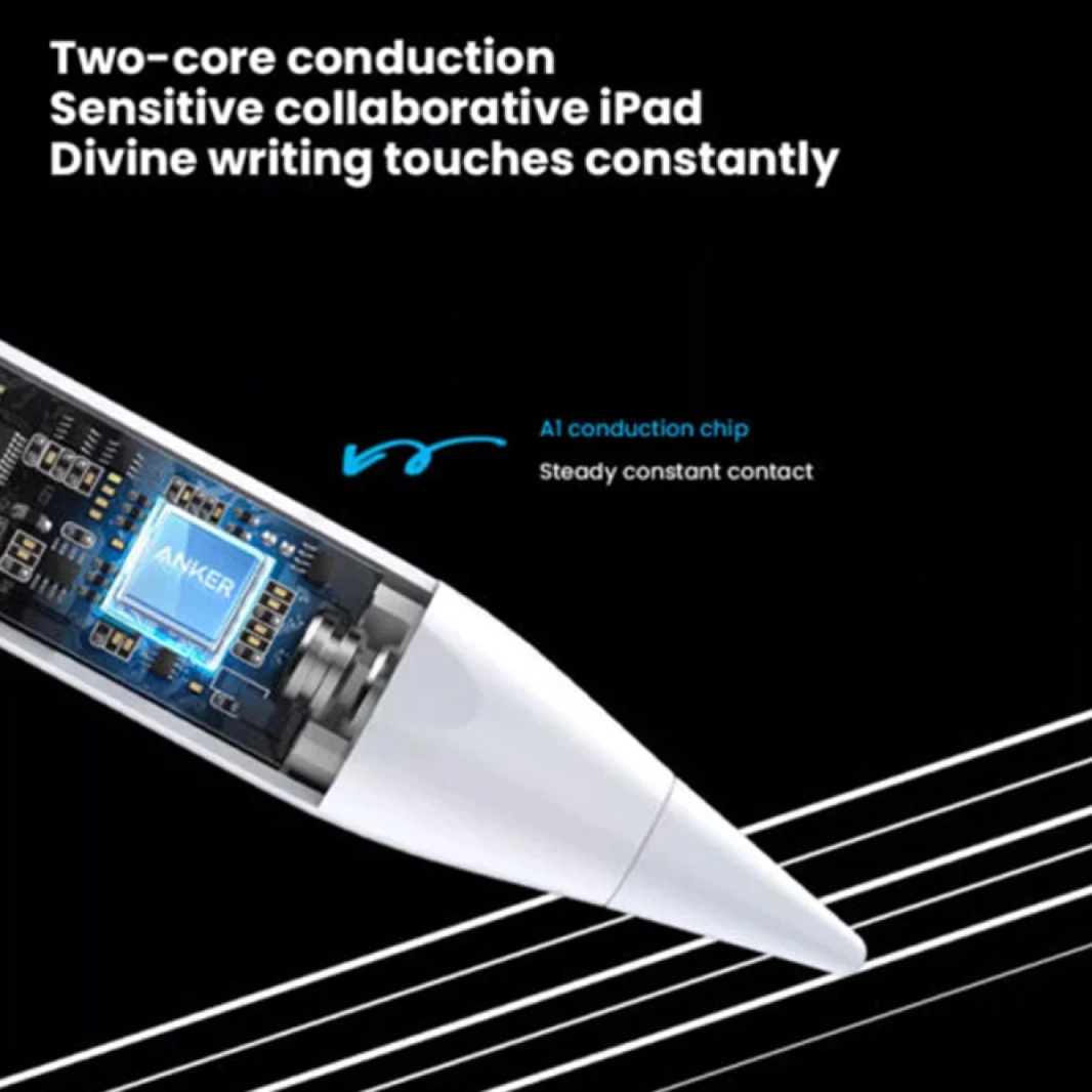 Anker Pencil A7139631 Drawing Stylus Pen Bluetooth 5.3 up to 8 Hours USB-C Charging 15.4 Grams For Apple iPad - Blue