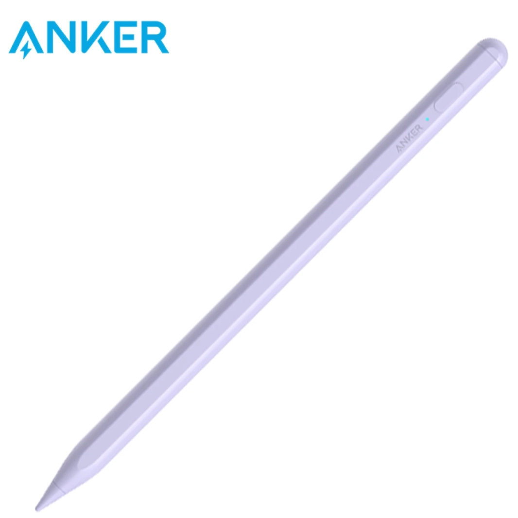 Anker Pencil A71396V1 Drawing Stylus Pen Bluetooth 5.3 حتى 8 ساعات USB -C شحن 15.4 غرام لأبل iPad - Purple