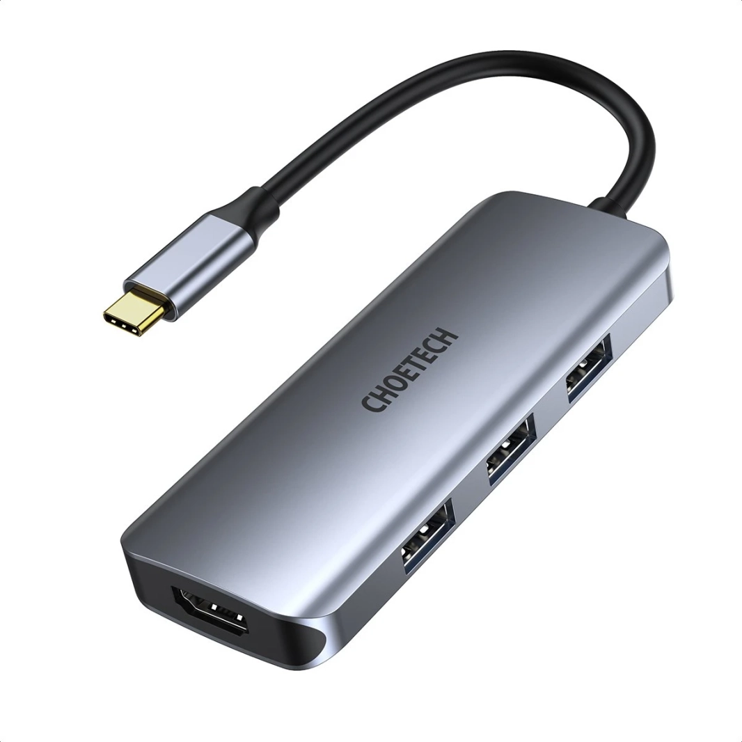 Choetech Hub-M19 7 في 1 Multiport USB Type-C دعم 4K HDMI PD 100W