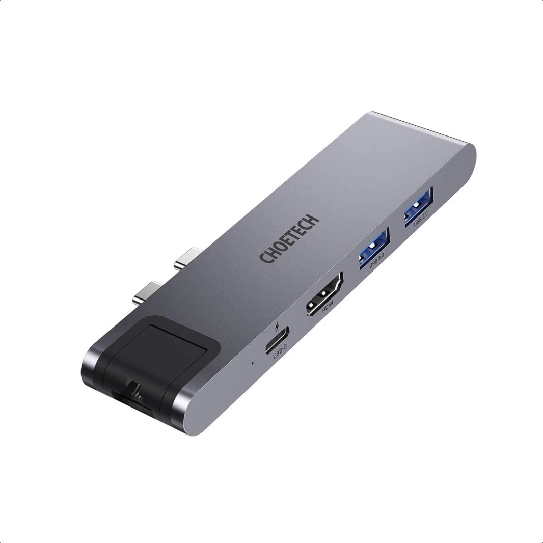 Choetech Hub-M24 7-in-2 USB-C Hub لمحول MacBook Pro/Air USB