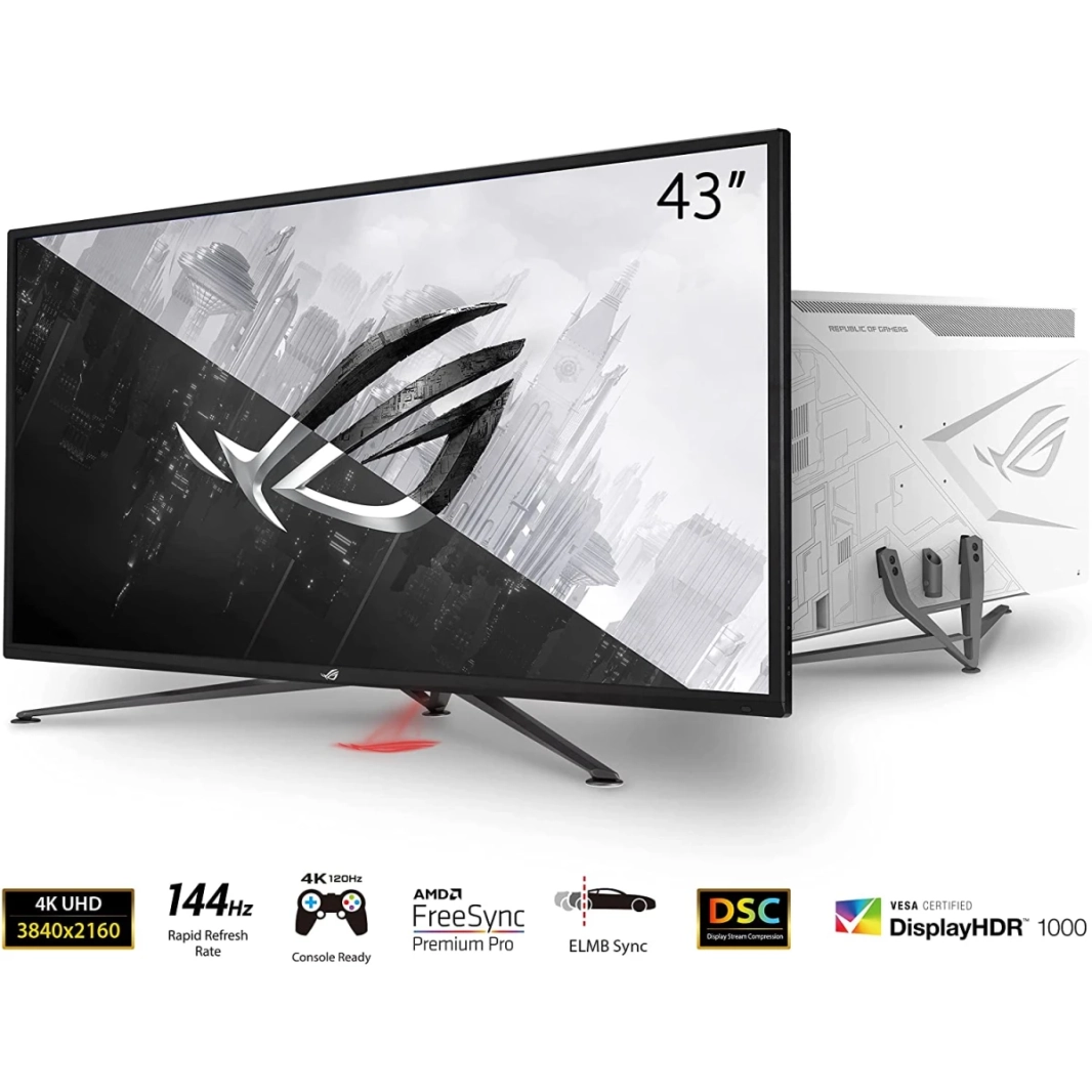 ASUS ROG Strix XG43UQ 43 "4K HDR DSC 144HZ 1MS HDR 1000 DCI-P3 90 ٪ HDMI 2.1 Extreme Low Motion Blur Sync & Freesync ™ Premium Pro