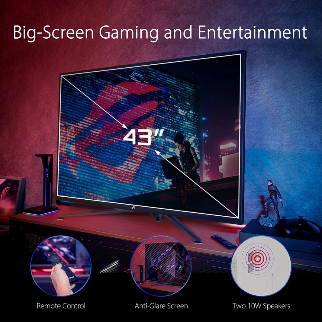 ASUS ROG Strix XG43UQ 43 "4K HDR DSC 144HZ 1MS HDR 1000 DCI-P3 90 ٪ HDMI 2.1 Extreme Low Motion Blur Sync & Freesync ™ Premium Pro