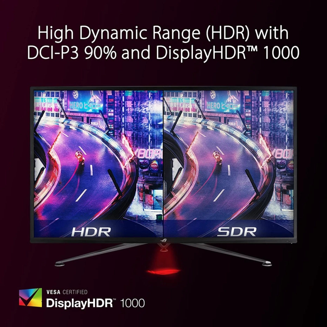 ASUS ROG Strix XG43UQ 43 "4K HDR DSC 144HZ 1MS HDR 1000 DCI-P3 90 ٪ HDMI 2.1 Extreme Low Motion Blur Sync & Freesync ™ Premium Pro