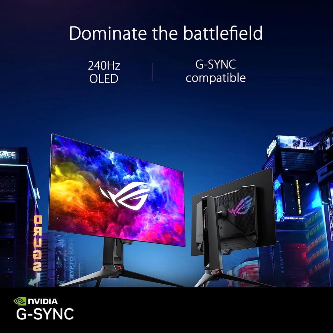 ASUS ROG Swift PG27AQDM 27” OLED DSC 2K 240Hz 0.03ms G-SYNC Compatible Anti-Glare Micro-Texture Coating 99% DCI-P3 True 10-bit