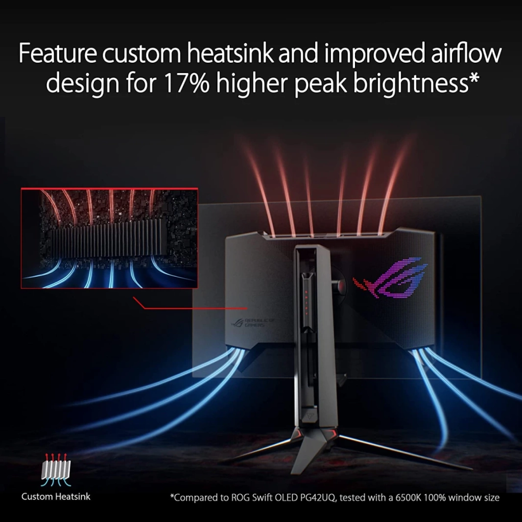 ASUS ROG Swift PG27AQDM 27” OLED DSC 2K 240Hz 0.03ms G-SYNC Compatible Anti-Glare Micro-Texture Coating 99% DCI-P3 True 10-bit