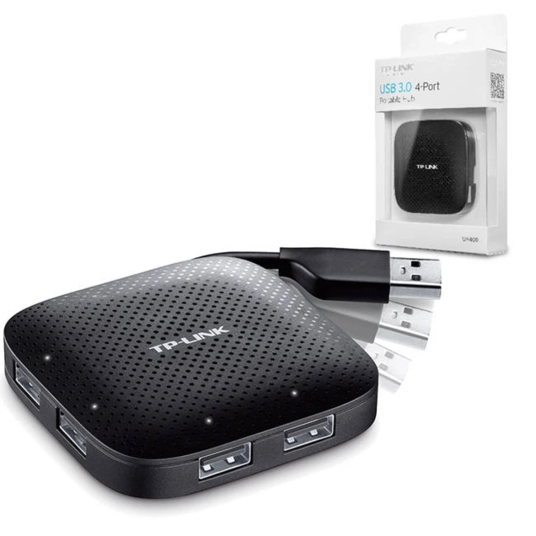 TP-Link UH400 USB 3.0 4-Portable Portable Hub (أسود)