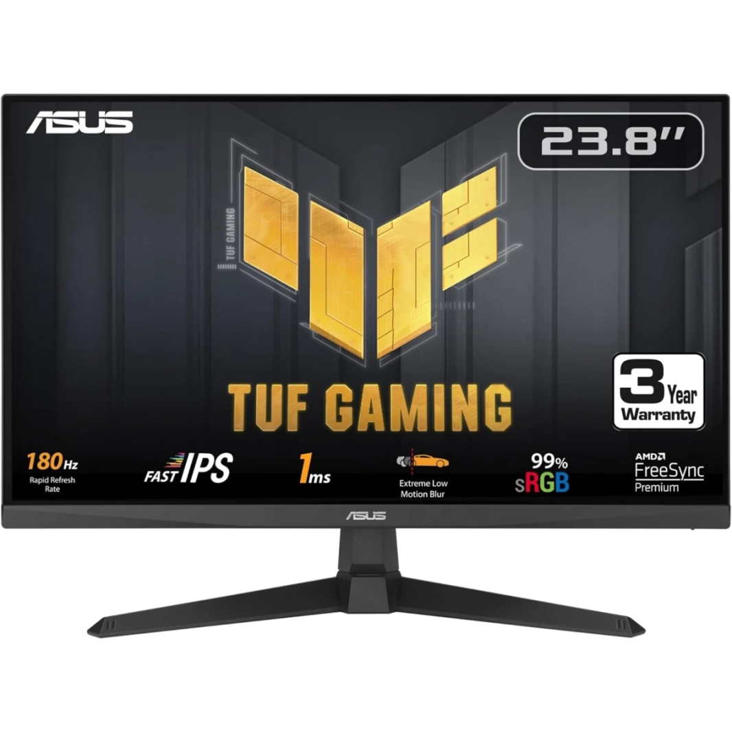 ASUS TUF VG249Q3A 24 "IPS FAST Full HD 180HZ 1MS Extreme Low Motion Blur 99 ٪ SRGB Freesync Premium w/ Smeters