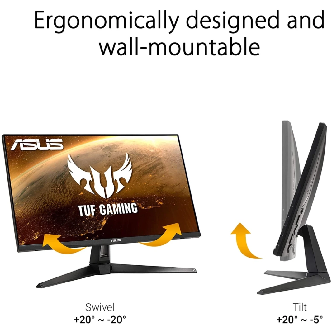 ASUS TUF VG27AQ3A Gaming 27 "FAST IPS 2K HDR QHD 180HZ 1MS HDR10 G-SYNC متغير متغير متغير 130 ٪ SRGB ث/ مكبرات الصوت
