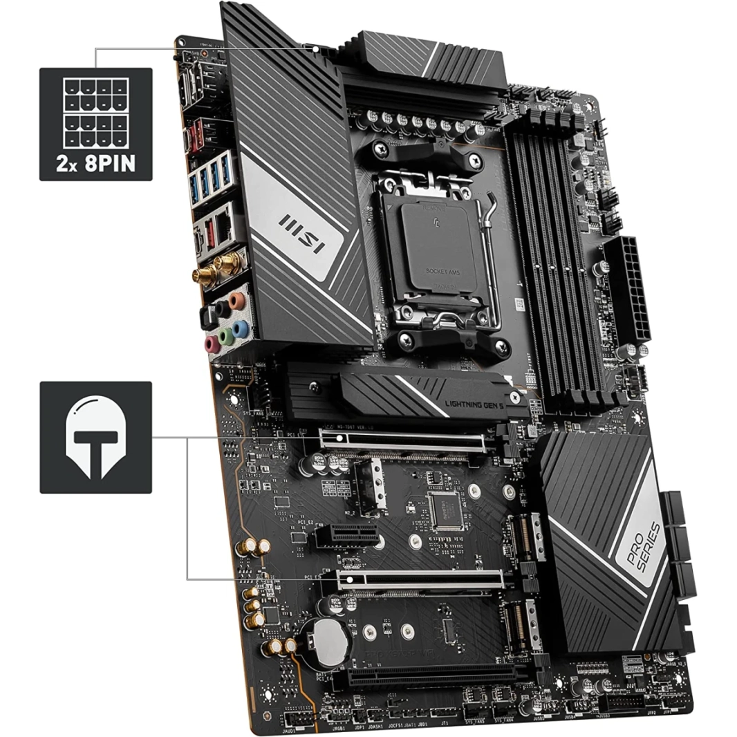 MSI Pro X670-P WiFi AM5 لـ RYZEN 7000 DDR5 USB4® Header ATX Motherboard